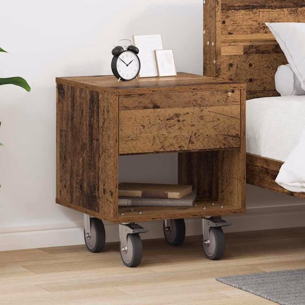 Comodino moderno vidaXL in legno ingegnerizzato marrone L: 40,5 cm, P: 40 cm, H: 48 cm