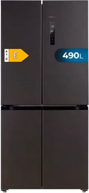 Frigorifero combinato multiporta Cecotec Bolero CoolMarket 4D 490 Dark E nero con tecnologia No Frost e sistema di raffreddamento 4D