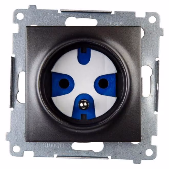DATA presa singola con chiave di abilitazione (modulo) 16A 250V antracite Simon 54 DGD1.01/48 Contatto Simon
