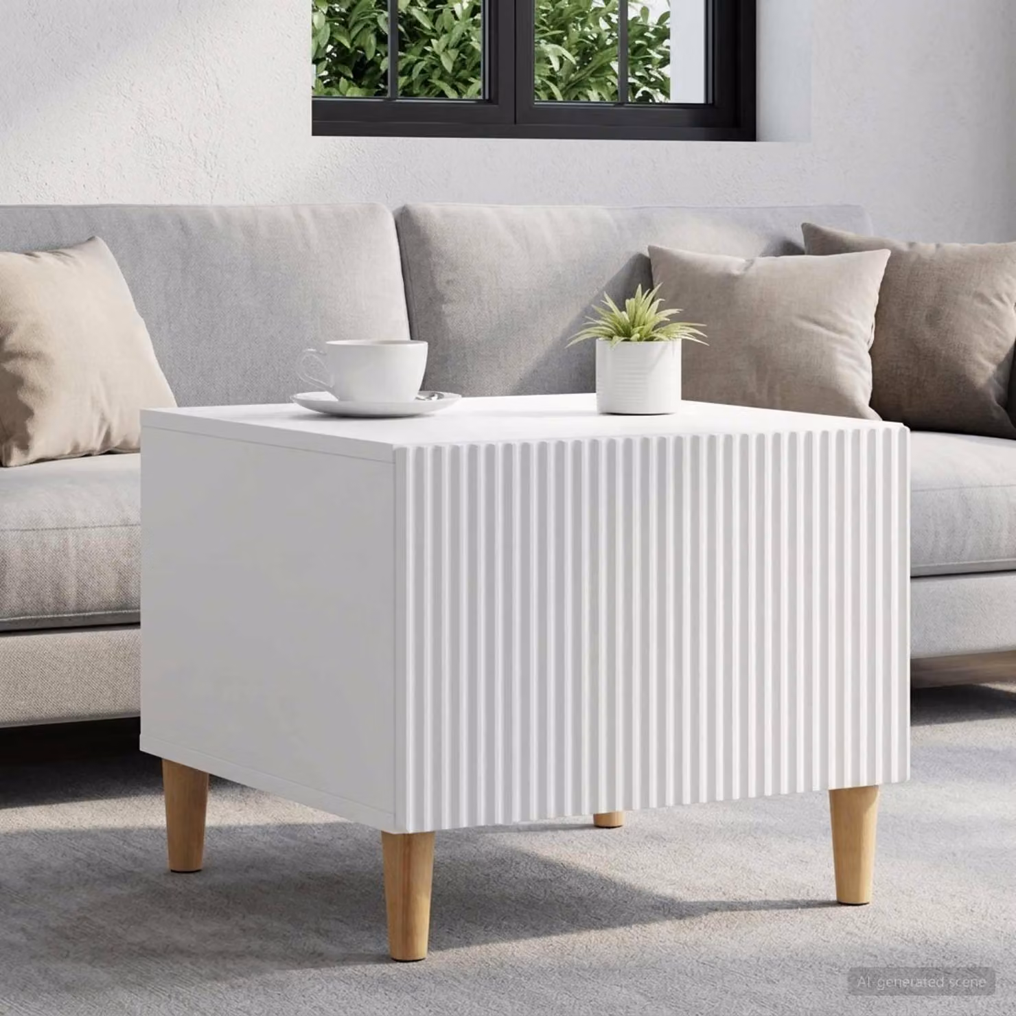 Maison Exclusive - Tavolino con cassetti, bianco, 49 x 50 x 40 cm, realizzato in legno composito