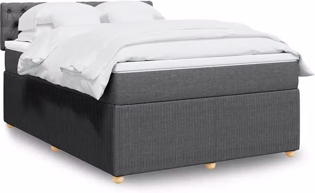 Giroletto a Molle con Materasso Grigio Scuro 140x200cm Tessuto 3289787