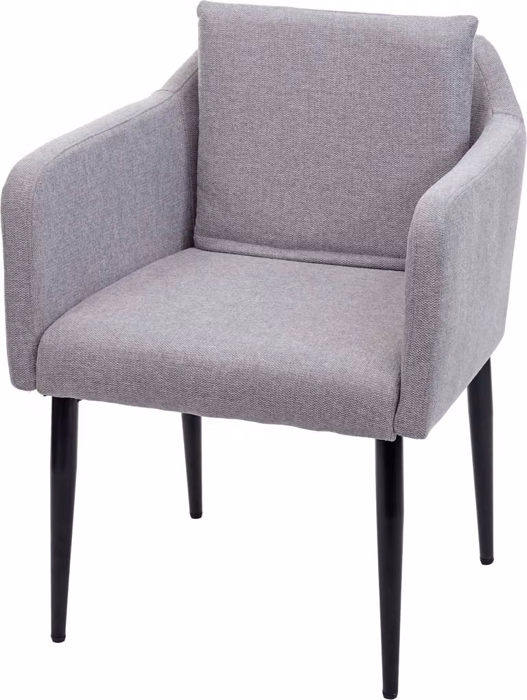 Sedia da pranzo HWC-H93, sedia da cucina poltrona sedia ~ tessuto/tessuto grigio chiaro