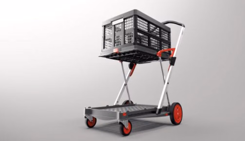 Carrello Clax con cassa pieghevole - Rosso