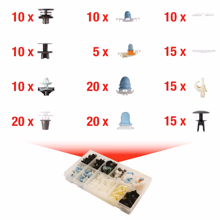 KS TOOLS Set di clip di fissaggio per Audi 160 pezzi - 420.0000