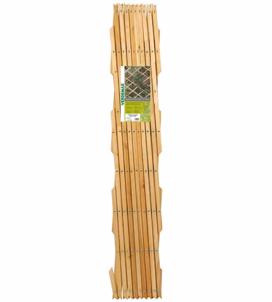 Traliccio Estensibile in Legno di Pino - Naturale - 2x1m - 8 mm di spessore