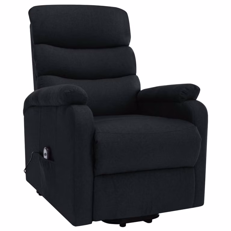 vidaXL Poltrona per massaggi con ausilio per l'assistenza in piedi in tessuto nero