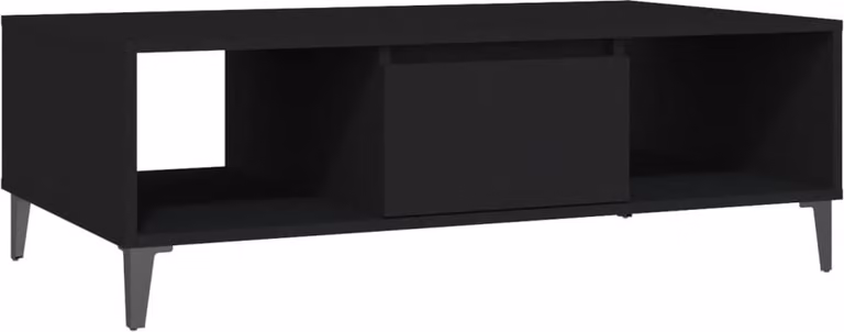 Tavolino da Salotto Nero 103,5x60x35 cm in Legno Multistrato
