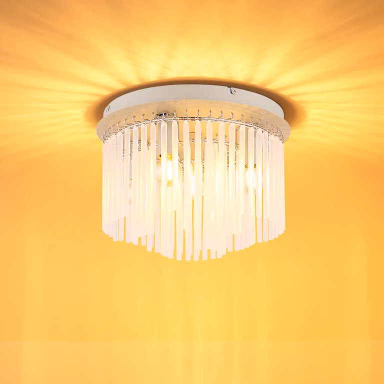 Globo Plafoniera soffitto Gorley, dimmerabile, Crema / Ambra, Soggiorno / Sala da pranzo, Vetro, Plafoniera