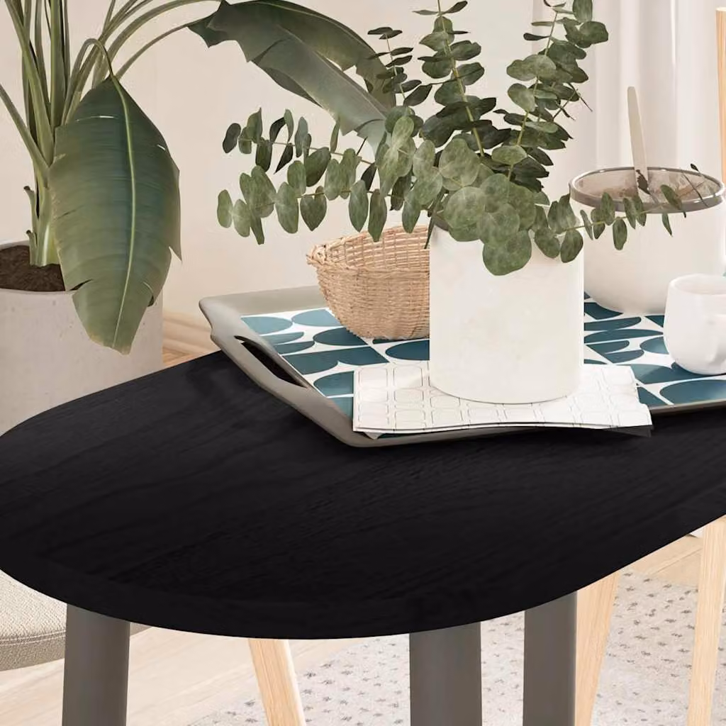 Piano Tavolo Ovale in Rovere Massello vidaXL, Marrone Scuro, L: 80 cm, P: 40 cm, H: 2 cm
