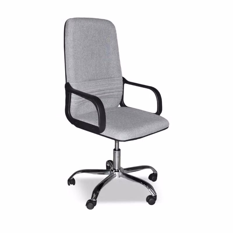 Poltrona da ufficio Effezeta Italia CR106H in tessuto grigio con braccioli e base in metallo per home office – 2