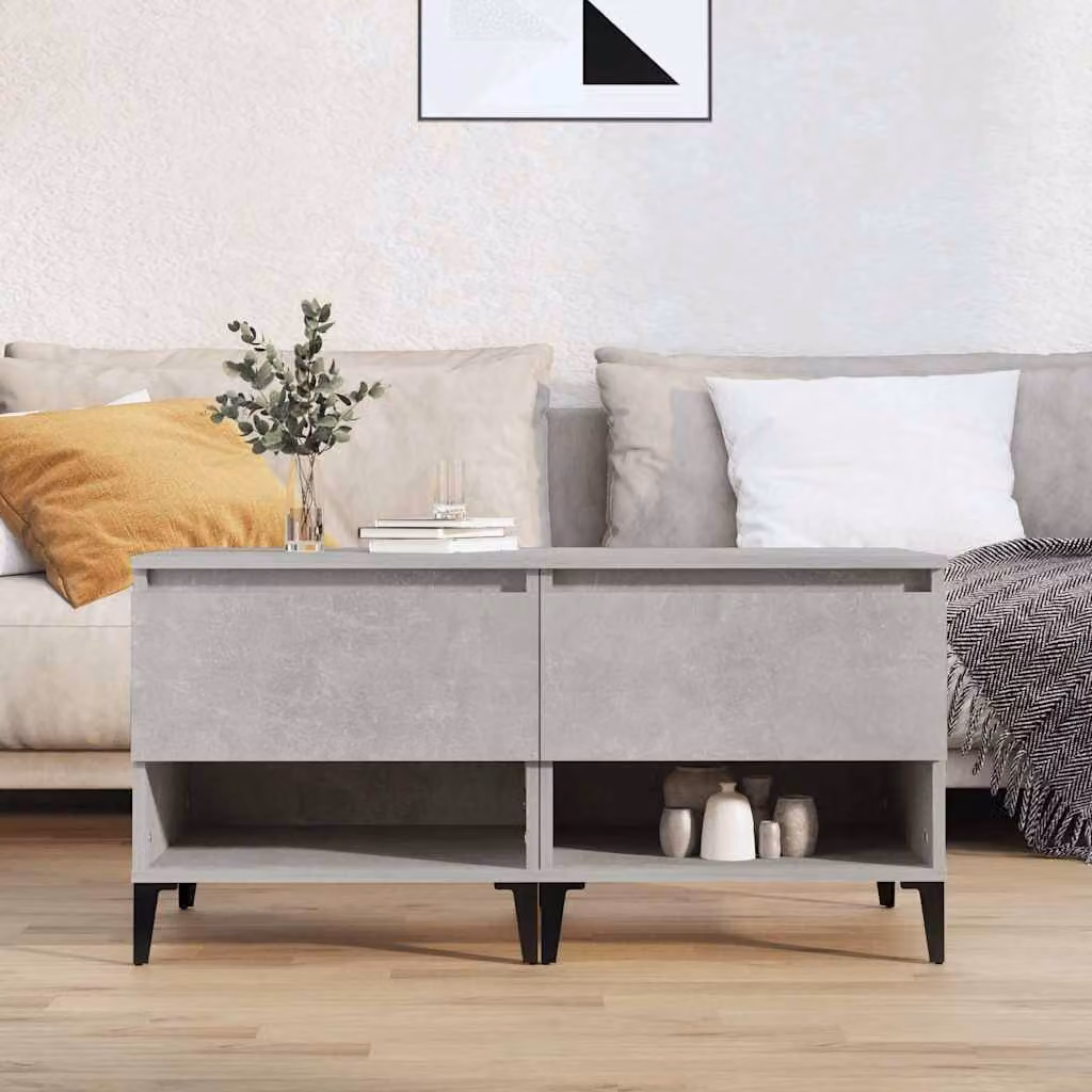 Set di 2 tavolini vidaXL in stile industriale grigio cemento con finitura opaca in legno e metallo L/P/H: 50 x 46 x 50 cm