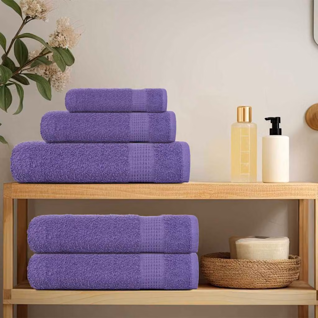 vidaXL Asciugamani per ospiti FROGN 4 pz Viola 30x50 cm 360 g/m²
