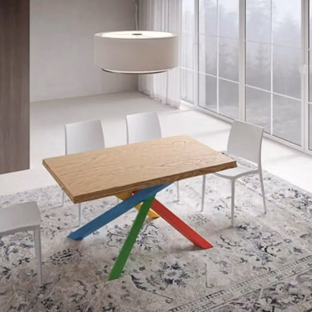 Tavolo allungabile Itamoby in legno rovere e metallo, L/P/H: 140-190 x 90 x 75 cm