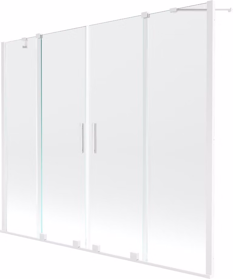 Mexen Velar Duo paratia vasca da bagno 2 ante scorrevoli 180 x 150 cm, trasparente, bianco - 896-180-000-02-20