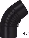 Curva canna fumaria a 45 gradi CLASSIC Save Fumisteria Nero opaco diametro 12 cm