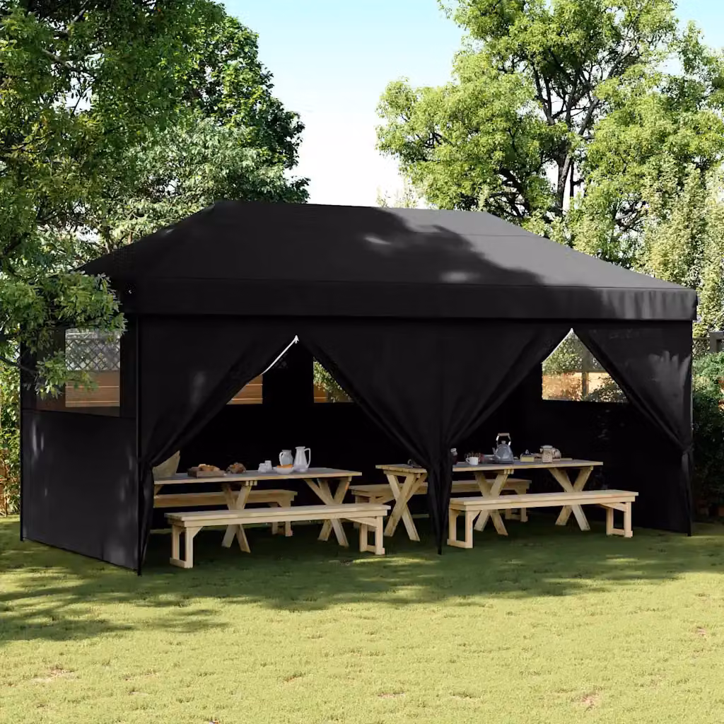 Tendone per feste pieghevole pop-up con 4 pareti vidaXL nero L: 580 cm, P: 315 cm, H: 292 cm
