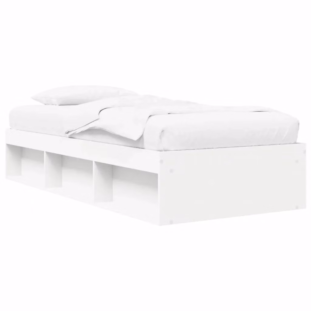 Letto con contenitore e scaffale laterale vidaXL Bianco L 200 x L 80 x H 35 cm – 2