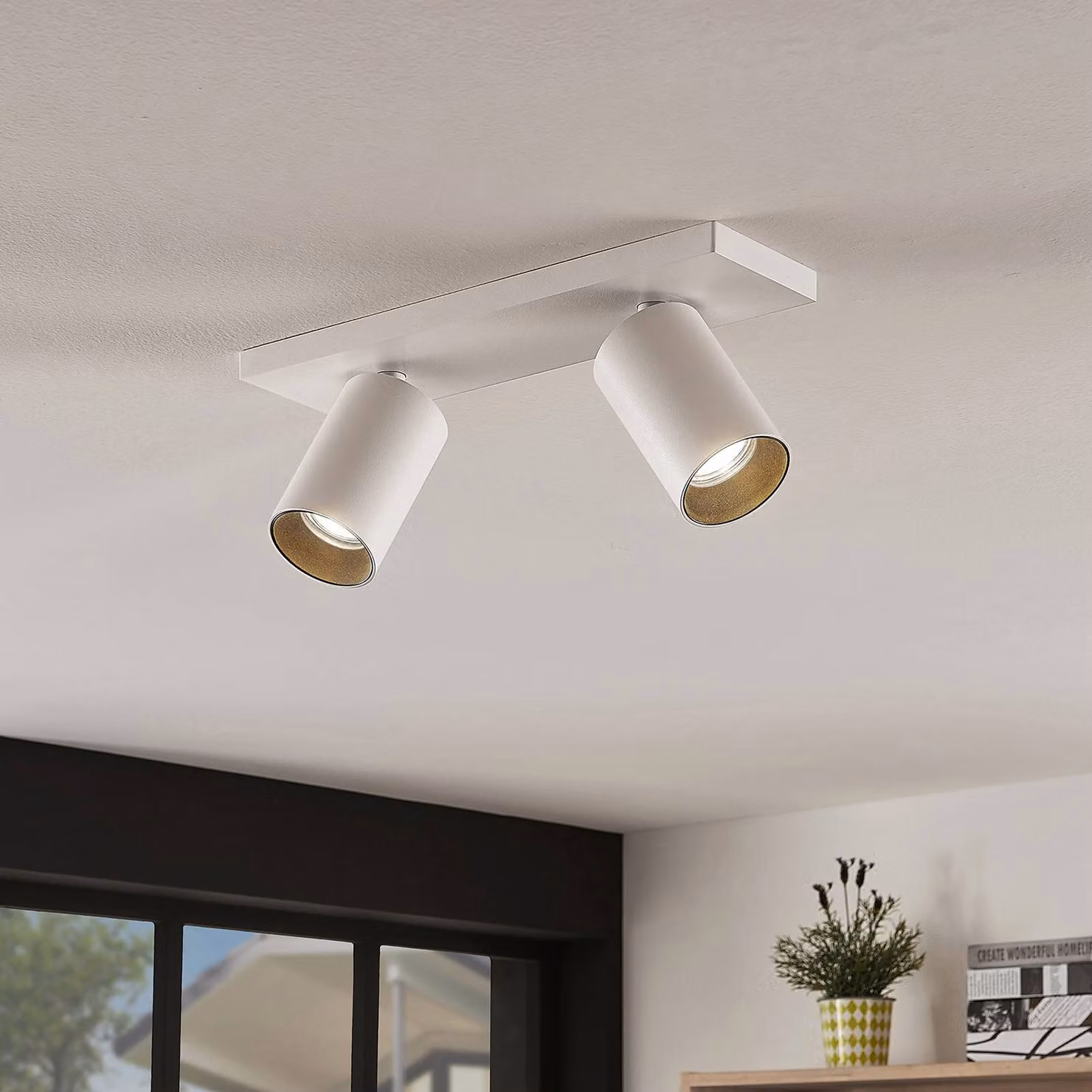 Arcchio faretto Brinja, set di 2, bianco, angolare, a 2 luci, GU10 Brinja Arcchio, dimmerabile, Bianco / Opale, Corridoio, Alluminio, Moderno, Faretto