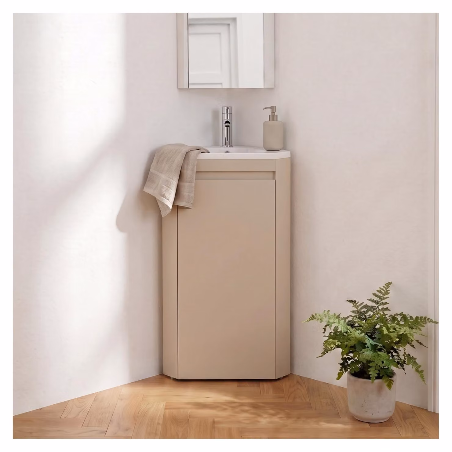 Mobile lavabo angolare SORRENTO con vasca in resina