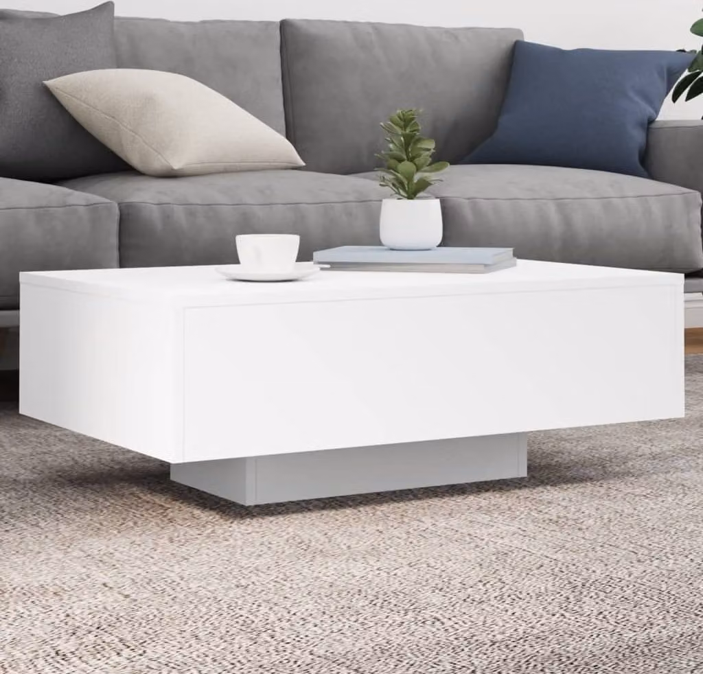 Maison Exclusive - Tavolino con luci LED Bianco 85x55x31 cm