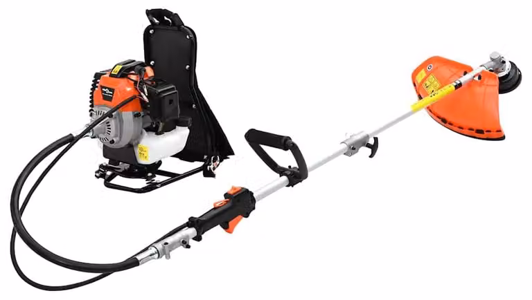 Tagliabordi a zaino, cilindrata 52 cm³, potenza 1,45 kW, a benzina, ideale per la cura del giardino e il taglio del prato