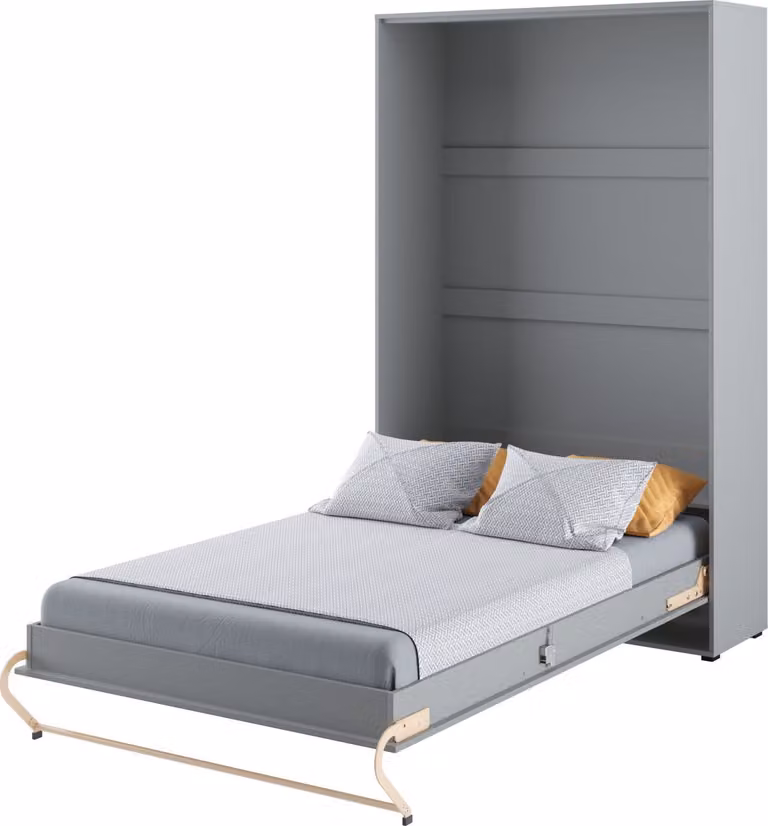 Letto a parete Armadio letto CONCEPT PRO CP-02 Verticale 120x200 GRIGIO OPACO Letto pieghevole a parete, armadio letto pieghevole, armadio con letto pieghevole integrato, letto funzionale