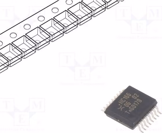 1x Chip SMD, tipo SSOP16, da 2 a 6 VDC, temperatura di esercizio da -40 a 125 °C, modello 74HC166DB.118, registro a scorrimento