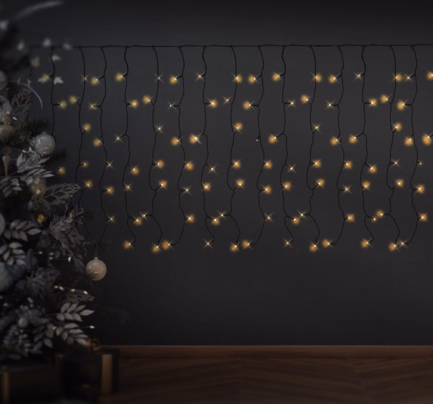 Tenda luminosa 189 LED bianco caldo 200x70cm illuminazione esterna