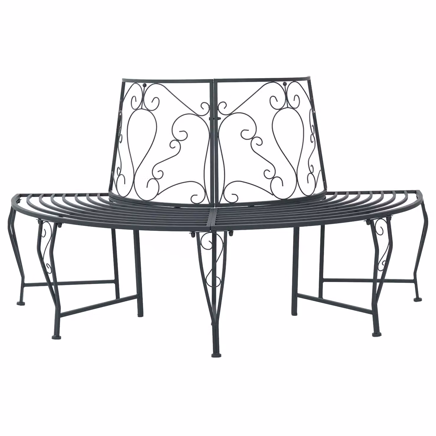 Panchina da giardino vidaXL per 4 persone in acciaio verniciato a polvere, L: 160 cm, P: 80 cm, H: 89 cm