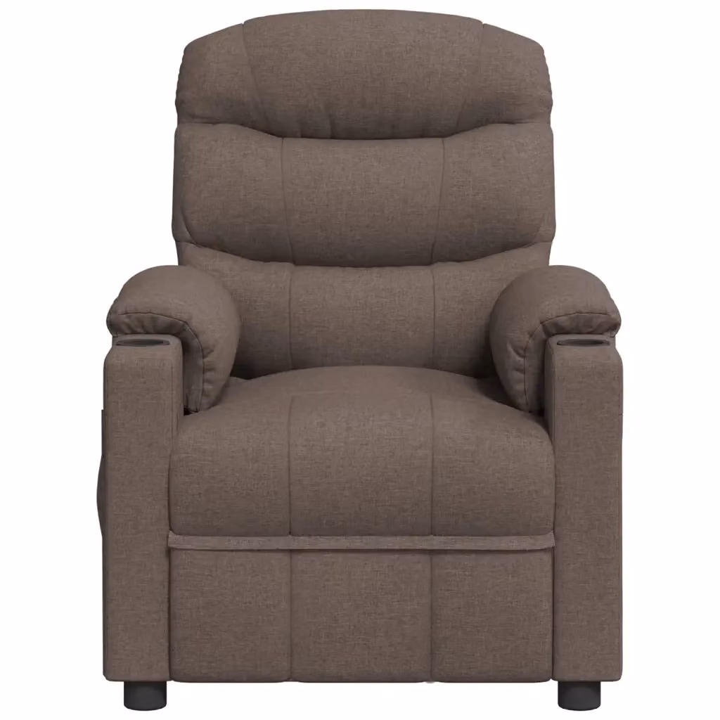 Poltrona Relax Elettrica vidaXL in Tessuto Beige e Marrone con Braccioli per Soggiorno – 2