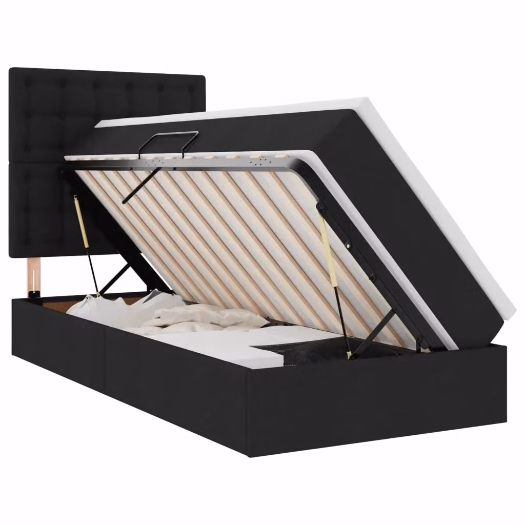Letto con contenitore e illuminazione LED vidaXL, colore nero, L/P/H: 190 x 90 x 128 cm – 2