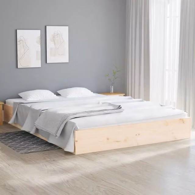 Giroletto vidaXL in legno massello di pino rustico senza materasso L/P/H: 200 x 200 x 23 cm