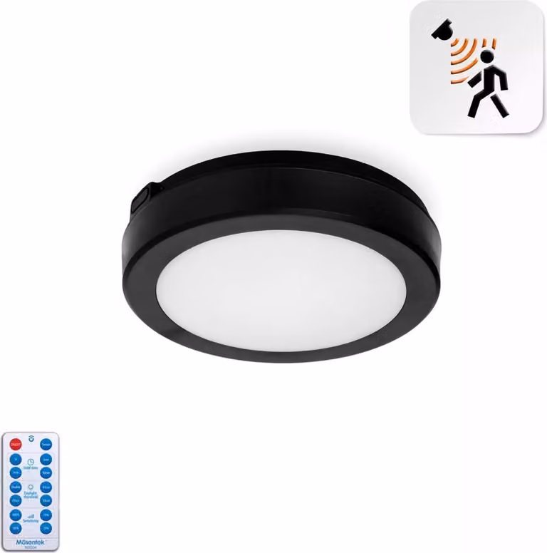 Plafoniera LED NAIROS con sensore, modello G2, 12W, colore nero