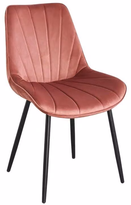 Sedia da pranzo in velluto rosa, modello Luxe