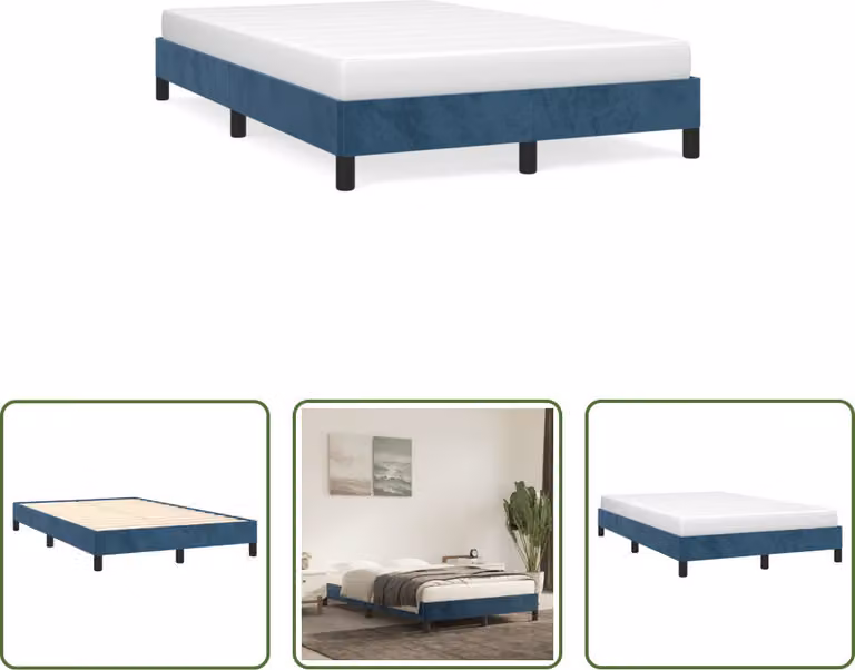 The Living Store rete blu scuro 120x190 cm in velluto