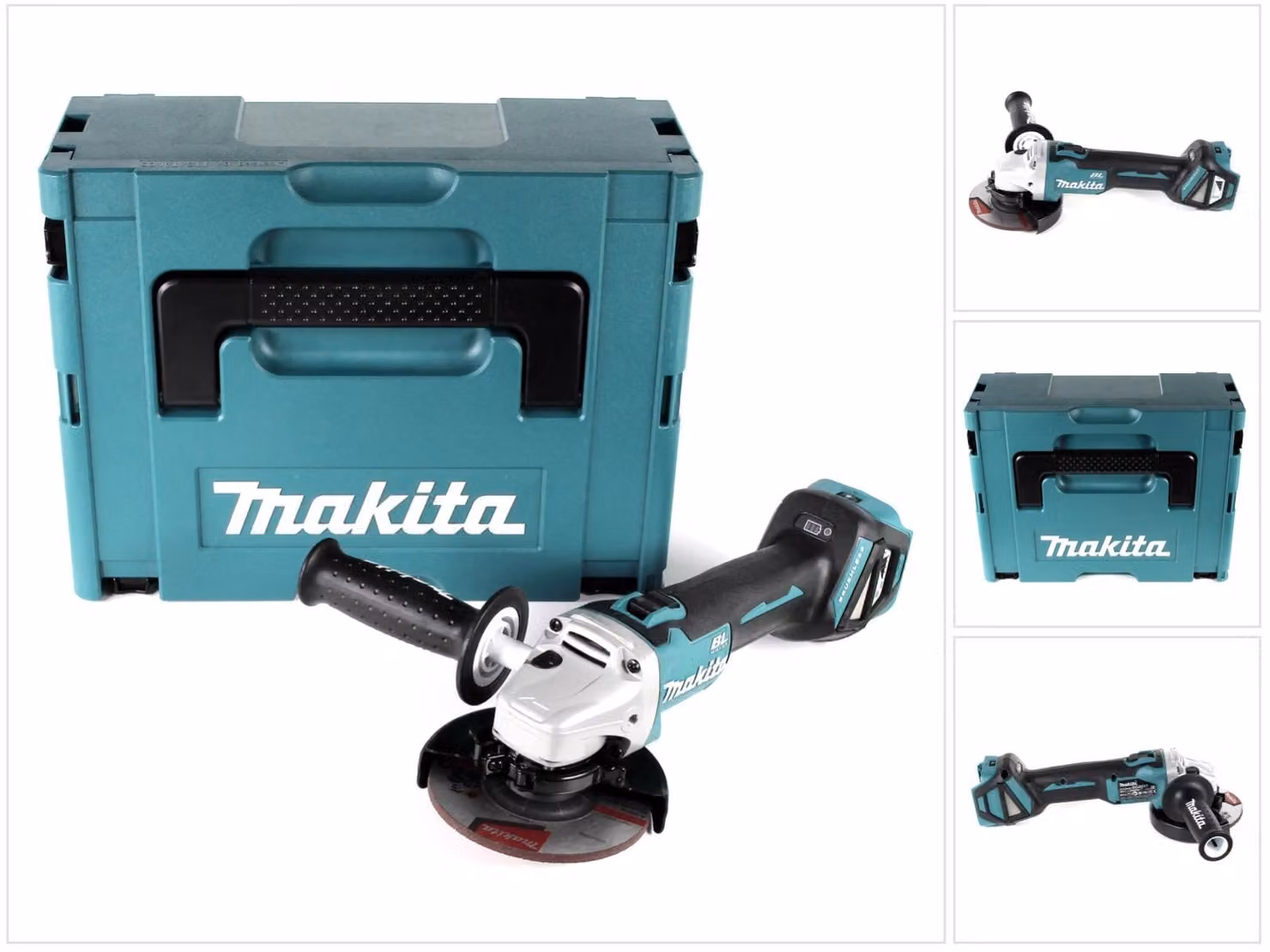 Makita DGA 511 ZJ Smerigliatrice angolare a batteria 18V 125 mm + Valigetta Makpac - senza batteria, senza caricabatterie