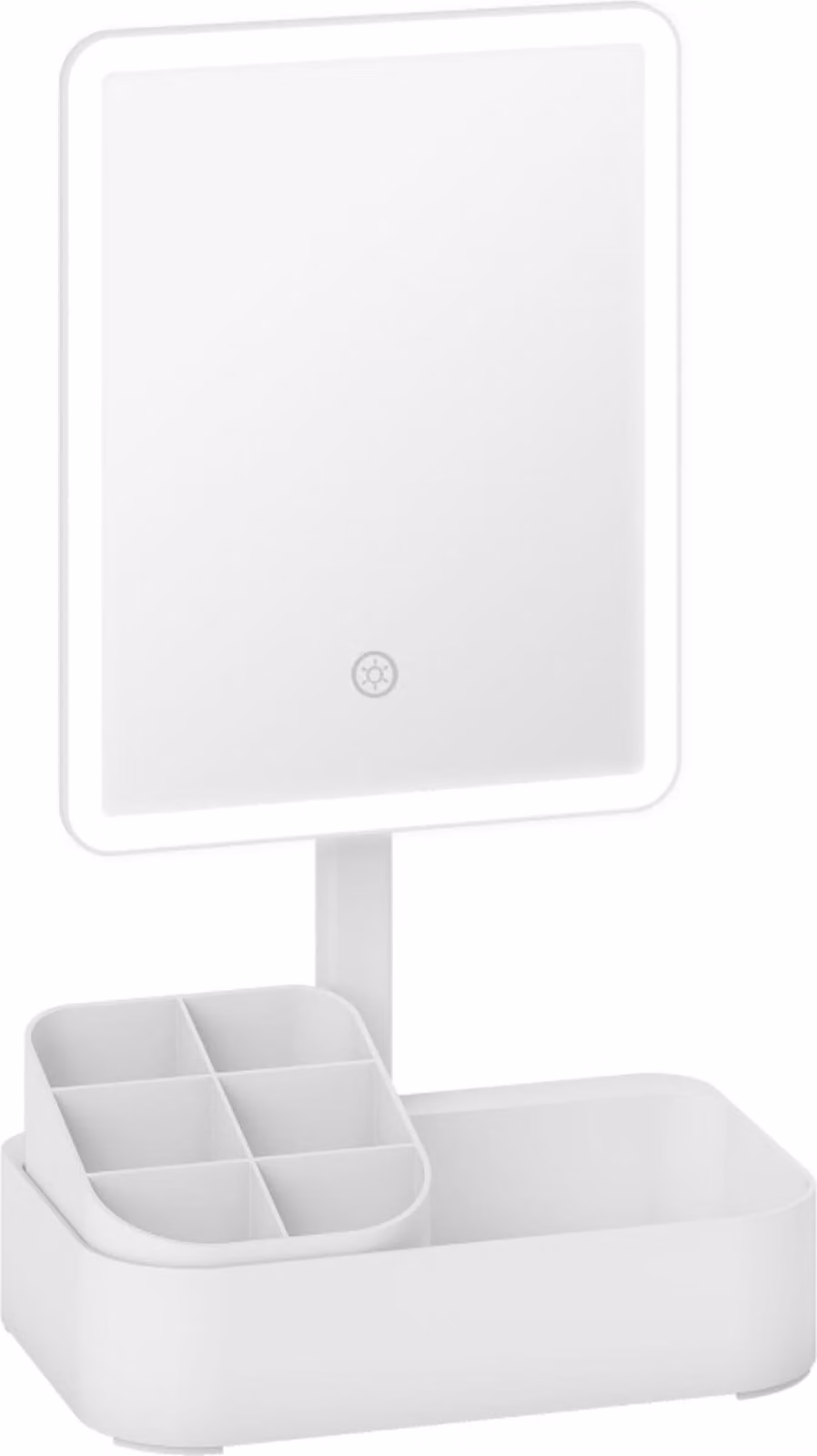 Specchio per il trucco con illuminazione specchio per il trucco ricaricabile a LED ruotabile di 180° con 2 modalità di illuminazione, bianco
