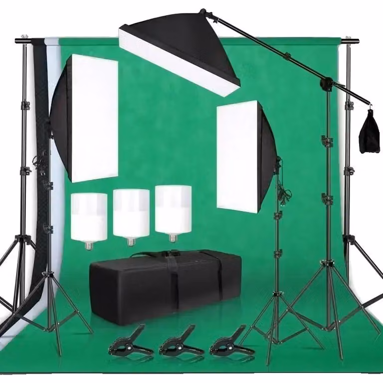 Set di illuminazione per studio fotografico, softbox, sfondi, kit per studio fotografico 35