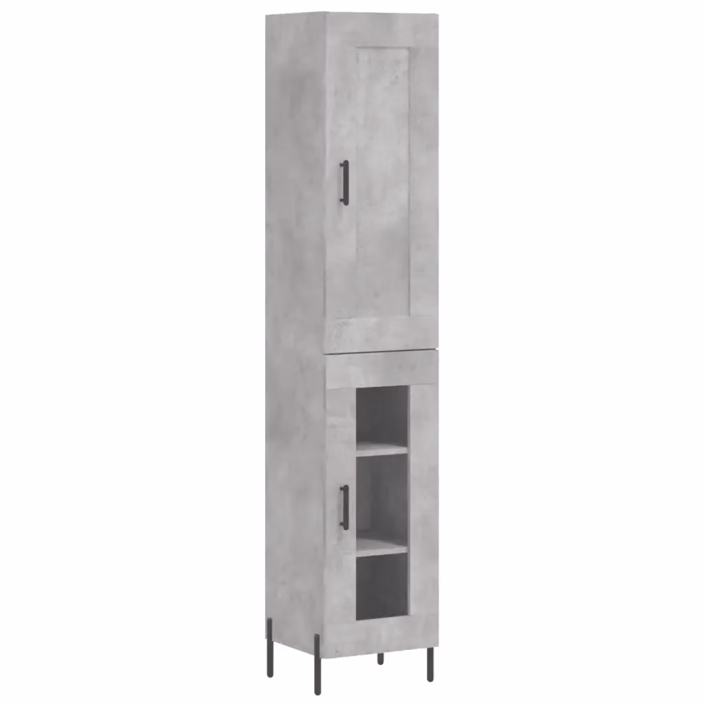 Credenza Buffet Armadio da Cucina Design Mania Grigio Cemento L/P/H: 34,5 x 34 x 180 cm – 2