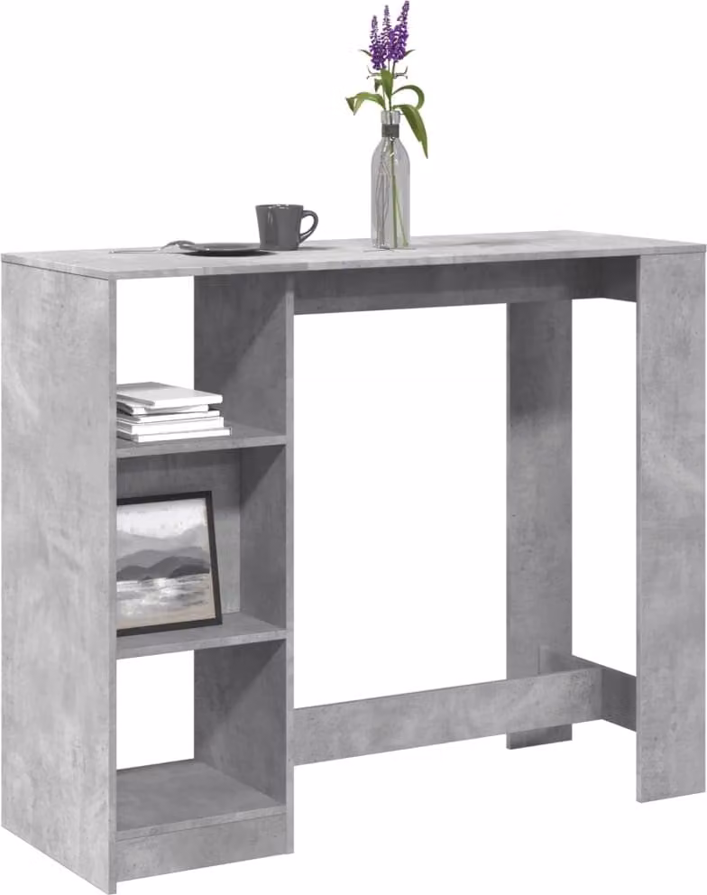 Maison Exclusive - Tavolo da bar con ripiano Grigio cemento 124x46x103,5 cm Materiale ligneo