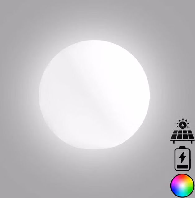 Lampada a sfera Monacis multicolor con luce LED, ricarica solare e batteria per interno ed esterno, Ø 50 cm