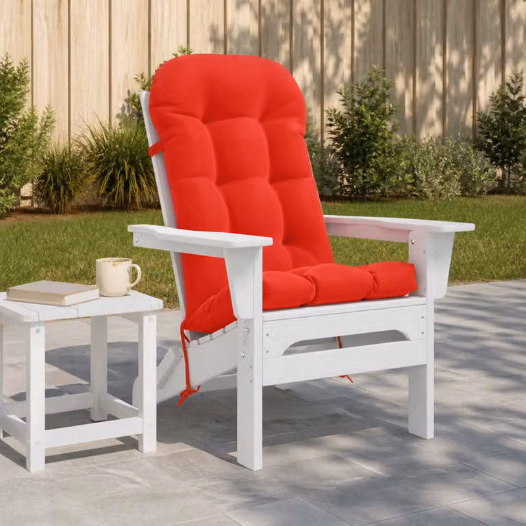 Cuscino per Lounger Sole vidaXL PUTTEN Rosso in Poliestere con Lacci di Fissaggio