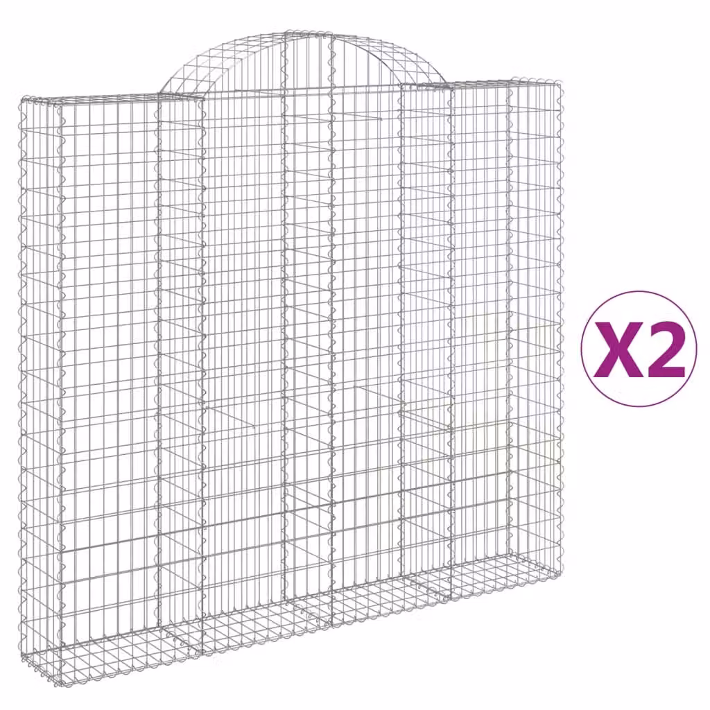 Cesti Gabbioni ad Arco 2 pz 200x30x180/200 cm Ferro Zincato