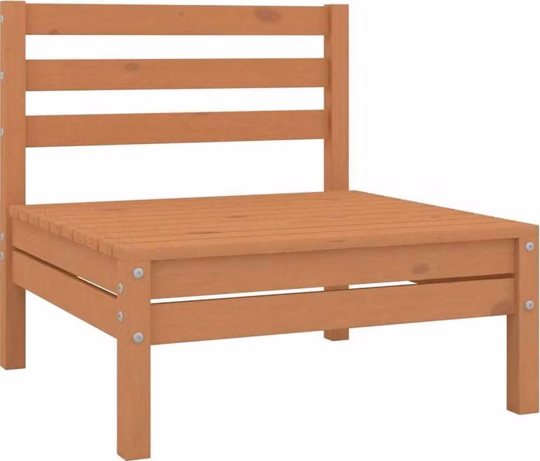 Divani Centrali da Giardino 4pz Ambra in Legno Massello di Pino