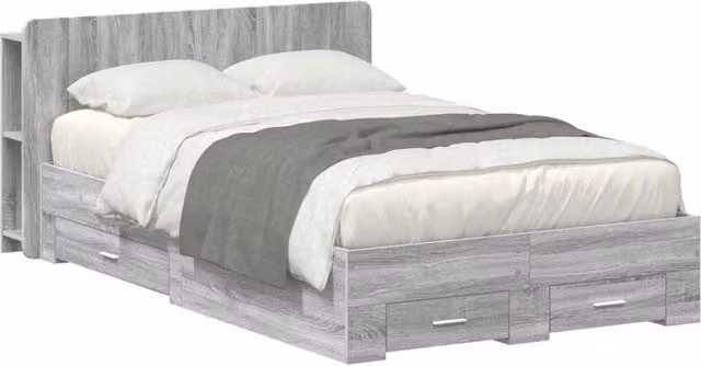 Telaio del letto con storage Sonoma grigio 120 x 190 cm 3433736