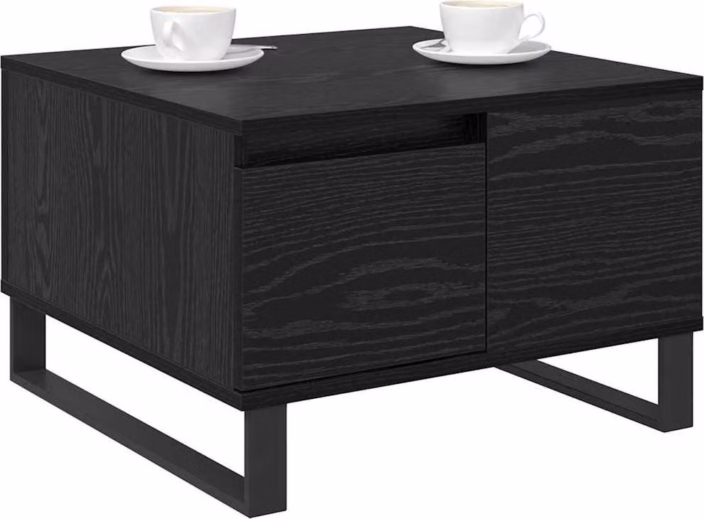 Tavolino da salotto con cassetto Rovere Nero 55 x 55 x 36,5 cm