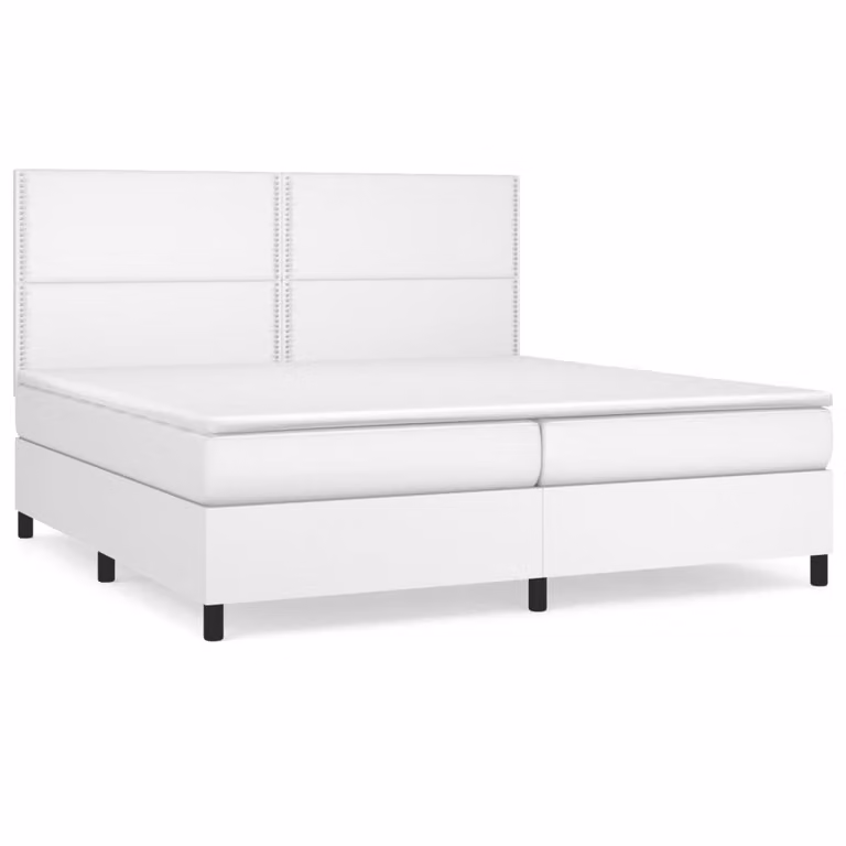 Giroletto a Molle con Materasso Bianco 200x200cm in Pelle finta