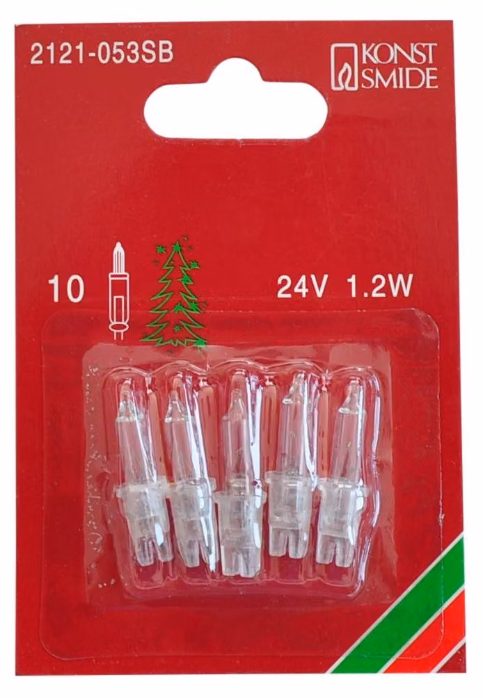 Lampadine di ricambio per piccole luci decorative, 24V, 1,2W, confezione da 5 pezzi, trasparenti