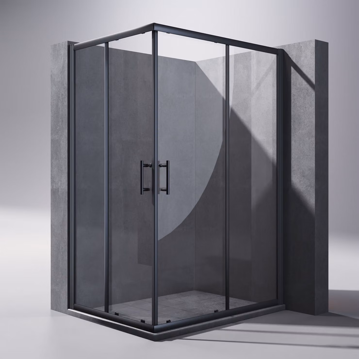 SONNI 70x120x195cm nero angolo doccia porta scorrevole cabina doccia doppia porta doccia ingresso angolare ESG vetro doccia cabina doccia
