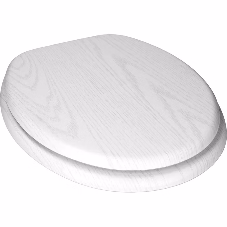 Copriwater in legno VESTIAMO CASA colore Rovere Bianco Perla L: 37,5 cm, P: 43,4 cm, H: 5,5 cm